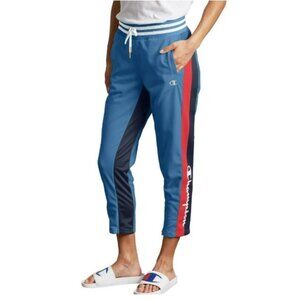 Champion Women's Retro Blue With Red & Black Stripes Tricot Slim Track Pants XS